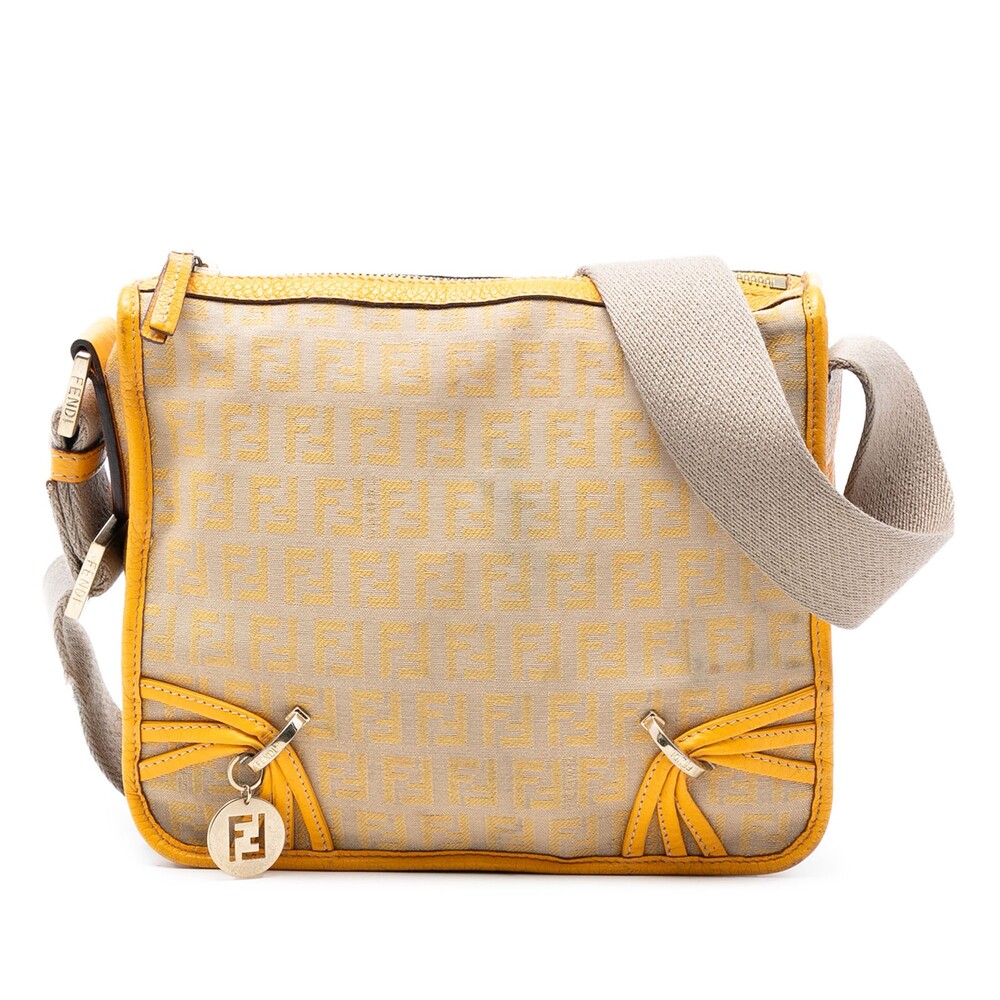 Fendi Zucchino Canvas F Charm Crossbody #317694F45B